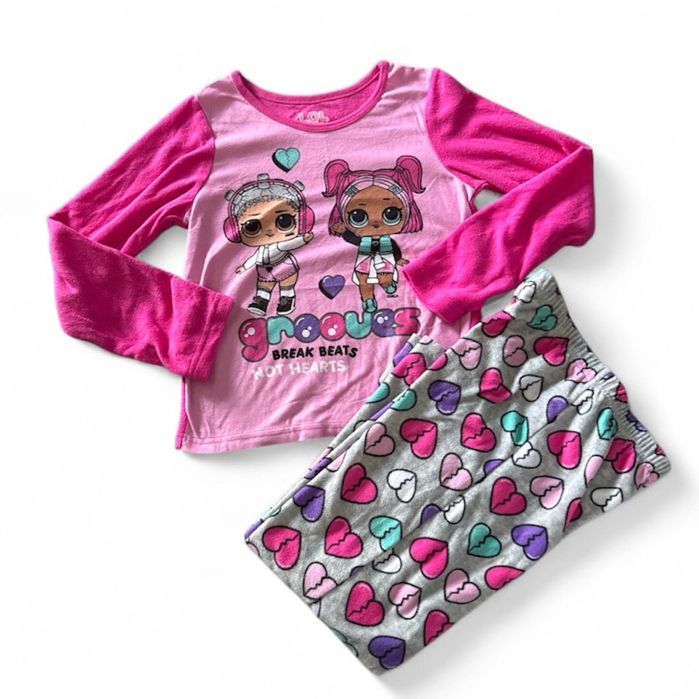 L.O.L. Surprise! Pink and Gray Heart Pajama Set
